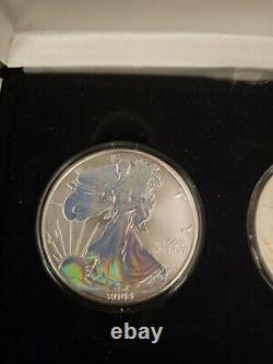 Mint de Washington Ensemble de 3 pièces d'1 once American Silver Eagle 2004 non circulées avec certificat d'authenticité