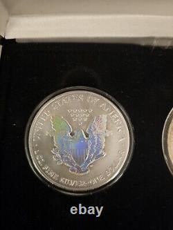 Mint de Washington Ensemble de 3 pièces d'1 once American Silver Eagle 2004 non circulées avec certificat d'authenticité