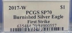 Monnaie ! Brillant 2017 (W) 1 $ Aigle en Argent FS PCGS SP70 Maître Designer Cleveland