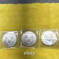 Monnaie américaine US Mint American Silver Eagle 1 $ (3) pièces en argent de 1 oz 999, 2015, non certifiées