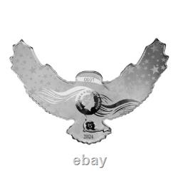 Monnaie de 5 $ Amérique la libre aigle chauve en argent pur 2 oz. 9999 des Îles Salomon 2024