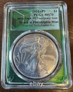 Monnaie des États-Unis 2021 Aigle en Argent T1 Émission d'Urgence PCGS MS70 Philadelphie