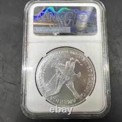Monnaie des États-Unis 2025 American Silver Eagle avec marque d’atelier Eagle, 1 oz 999 NGC 9.9 8667093-158