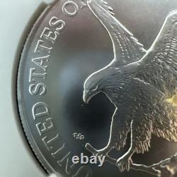 Monnaie des États-Unis 2025 American Silver Eagle avec marque d’atelier Eagle, 1 oz 999 NGC 9.9 8667093-158