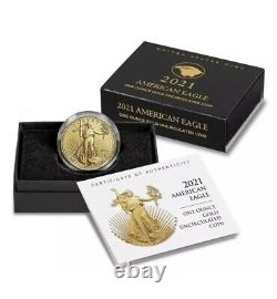 Monnaie des États-Unis Aigle Américain 2021 Pièce en Or Non Circulée d'une Once