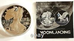 Monnaie en argent de 1 oz Édition Star Privy de l'atterrissage lunaire American Eagle 2024