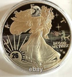 Monnaie en argent de 1 oz Édition Star Privy de l'atterrissage lunaire American Eagle 2024