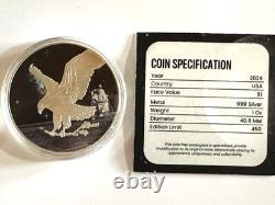 Monnaie en argent de 1 oz Édition Star Privy de l'atterrissage lunaire American Eagle 2024