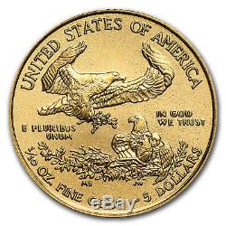 Or 2019, 1/10 Oz D'or, American Eagle Bu (avec U. S. Mint Box) Ugs # 185239