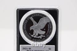 PCGS Aigle en Argent Américain PREMIER JOUR D'ÉMISSION SIGNÉ EMILY DAMSTRA PR70DCAM 2021 W