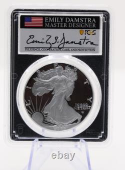 PCGS American Silver Eagle Monnaie de West Point SIGNÉE EMILY DAMSTRA PR70DCAM 2022 W