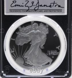 PCGS American Silver Eagle Monnaie de West Point SIGNÉE EMILY DAMSTRA PR70DCAM 2022 W