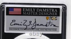 PCGS American Silver Eagle Monnaie de West Point SIGNÉE EMILY DAMSTRA PR70DCAM 2022 W