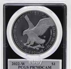 PCGS American Silver Eagle Monnaie de West Point SIGNÉE EMILY DAMSTRA PR70DCAM 2022 W