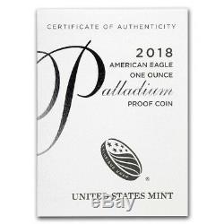 Pièce À L'épreuve American Eagle Palladium 2018 W 25 $ 1 Oz. Scellé Dans Us Mint Box