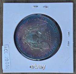 Pièce American Eagle en argent 2005 BU, toning monstre unique, 1 oz, 1 $ US, non circulée