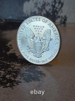 Pièce American Silver Eagle 1 oz 1991 San Francisco Business Strike UNC, faible tirage, état neuf de frappe, en argent