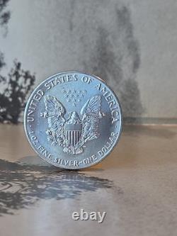 Pièce American Silver Eagle 1 oz 1991 San Francisco Business Strike UNC, faible tirage, état neuf de frappe, en argent