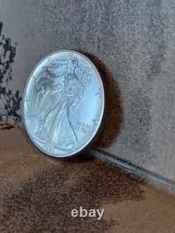 Pièce American Silver Eagle 1 oz 1991 San Francisco Business Strike UNC, faible tirage, état neuf de frappe, en argent