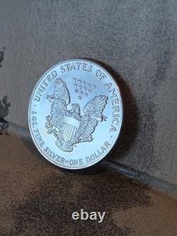 Pièce American Silver Eagle 1 oz 1991 San Francisco Business Strike UNC, faible tirage, état neuf de frappe, en argent