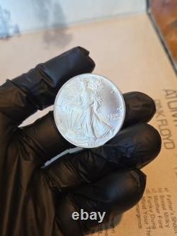 Pièce American Silver Eagle 1 oz 1991 San Francisco Business Strike UNC, faible tirage, état neuf de frappe, en argent