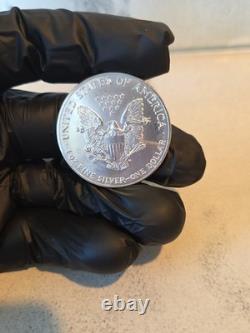 Pièce American Silver Eagle 1 oz 1991 San Francisco Business Strike UNC, faible tirage, état neuf de frappe, en argent