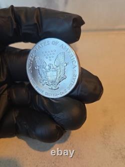 Pièce American Silver Eagle 1 oz 1991 San Francisco Business Strike UNC, faible tirage, état neuf de frappe, en argent