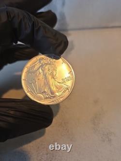 Pièce American Silver Eagle 1 oz 1991 San Francisco Business Strike UNC, faible tirage, état neuf de frappe, en argent