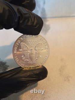 Pièce American Silver Eagle 1 oz 1991 San Francisco Business Strike UNC, faible tirage, état neuf de frappe, en argent