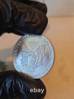 Pièce American Silver Eagle 1 oz 1991 San Francisco Business Strike UNC, faible tirage, état neuf de frappe, en argent