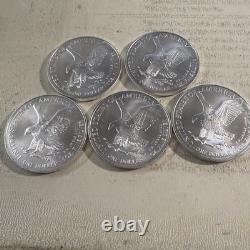Pièce American Silver Eagle 2022 1 oz BU Lot de 5 pièces