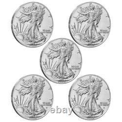 Pièce American Silver Eagle en argent de 1 oz 2026 (lot de 5, BU)