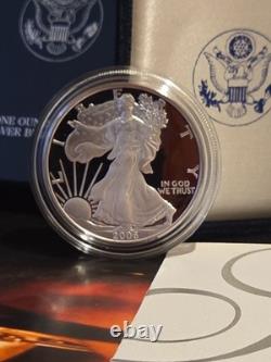 Pièce Proof American Silver Eagle 1 oz 2006-W avec emballage d'origine complet de la Monnaie des États-Unis