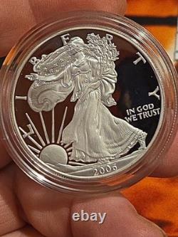Pièce Proof American Silver Eagle 1 oz 2006-W avec emballage d'origine complet de la Monnaie des États-Unis