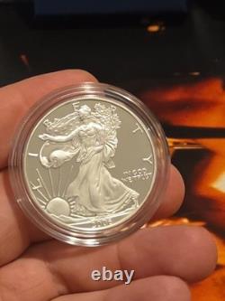 Pièce Proof American Silver Eagle 1 oz 2006-W avec emballage d'origine complet de la Monnaie des États-Unis