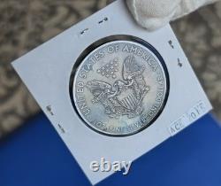 Pièce Silver American Eagle 2015 BU, toning naturel spectaculaire, 1 oz US 1 $, non circulée