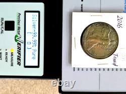 Pièce Silver American Eagle 2016 BU, toning naturel exceptionnel, 1 oz US 1 $ non circulée