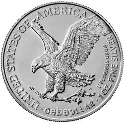 Pièce d'aigle américain en argent de 1 once pour 2023 (non circulée). 999 de pureté (lot de 5). Expédition rapide.