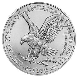 Pièce d'argent American Silver Eagle de 1 once (BU) de 2023.999 fin (Lot de 3) Expédition rapide.