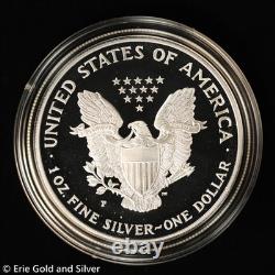 Pièce d’argent American Silver Eagle de 1 oz, épreuve 1995, dans son emballage d’origine (OGP)