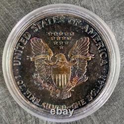 Pièce d'argent américaine Eagle de 1986 BU unique avec ton unique 1 oz US 1 $ non circulée