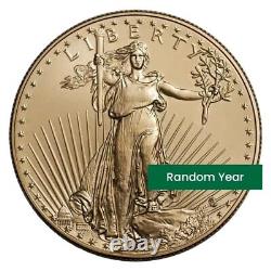 Pièce d'or American Eagle d'1 once, qualité Brillant Universel, année aléatoire $50 US Mint Gold