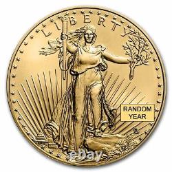 Pièce d'or American Gold Eagle de 1/2 oz en état non circulé (année aléatoire)