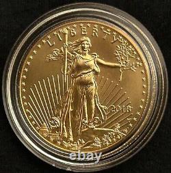 Pièce d'or certifiée de l'American Eagle d'une once, année 2018W, avec boîte et certificat d'authenticité du U.S. Mint.
