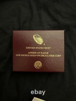 Pièce d'or certifiée de l'American Eagle d'une once, année 2018W, avec boîte et certificat d'authenticité du U.S. Mint.