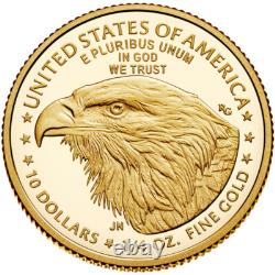 Pièce de 10 $ American Gold Eagle Proof 1/4 oz en capsule, date aléatoire