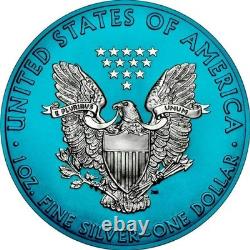 Pièce de 1 oz American Silver Eagle $1 2019 Espace Bleu Métaux de l'Espace (500 Mintage)