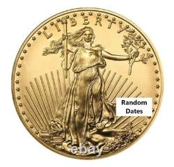 Pièce de 50 $ en or American Eagle de 1 oz (BU) Année aléatoire #A310