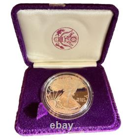 Pièce de collection American Silver Eagle Bullion Proof de 1 $ de 1991 avec boîte et certificat d’authenticité