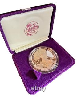 Pièce de collection American Silver Eagle Bullion Proof de 1 $ de 1991 avec boîte et certificat d’authenticité